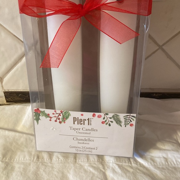 2 NEW Unscented holiday snowman taper candles Pier 1 - Picture 3 of 4